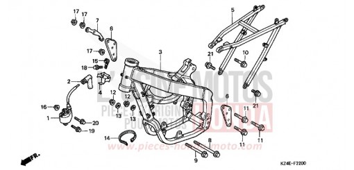 FRAME BODY/ IGNITION COIL CR125R1 de 2001